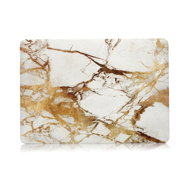 Beige White Gold Texture Marble Pattern Laptop Water Decals PC Protective Case for MacBook Pro 15.4 inch A1990 (2018) / A1707