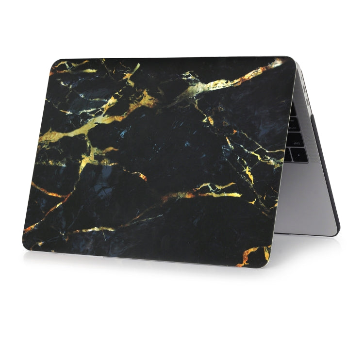 Black Gold Texture Marble Pattern Laptop Water Decals PC Protective Case for MacBook Pro 15.4 inch A1990 (2018) / A1707