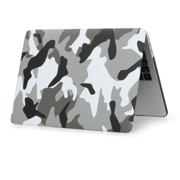 Grey Camouflage Pattern Laptop Water Decals PC Protective Case for MacBook Pro 15.4 inch A1990 (2018) / A1707