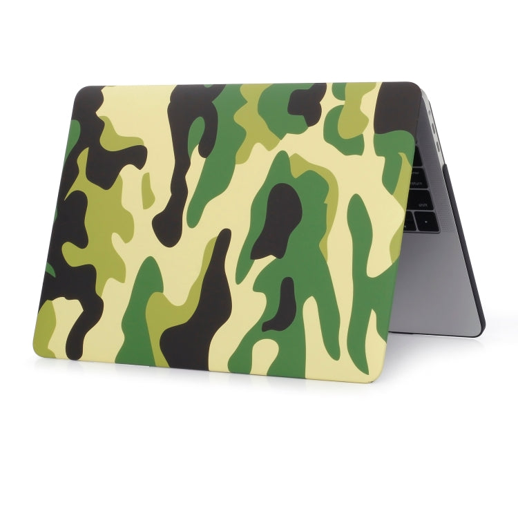 Green Camouflage Pattern Laptop Water Decals PC Protective Case for MacBook Pro 15.4 inch A1990 (2018) / A1707