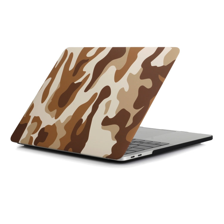 Brown Camouflage Pattern Laptop Water Decals PC Protective Case for MacBook Pro 15.4 inch A1990 (2018) / A1707