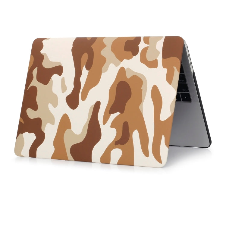Brown Camouflage Pattern Laptop Water Decals PC Protective Case for MacBook Pro 15.4 inch A1990 (2018) / A1707