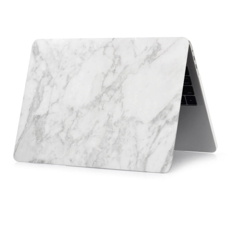 White Grey Texture Marble Pattern Laptop Water Decals PC Protective Case for MacBook Pro 15.4 inch A1990 (2018) / A1707