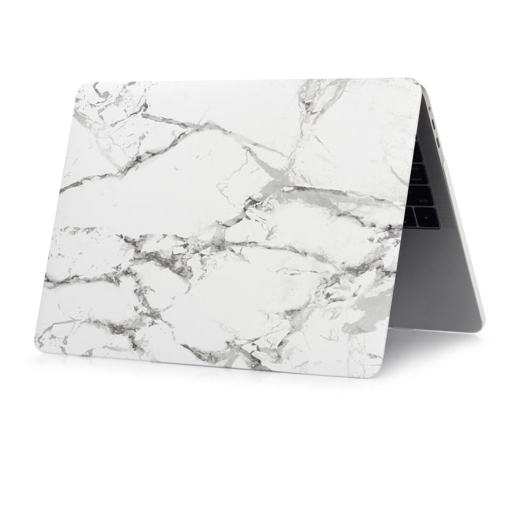 White Black Texture Marble Pattern Laptop Water Decals PC Protective Case for MacBook Pro 15.4 inch A1990 (2018) / A1707