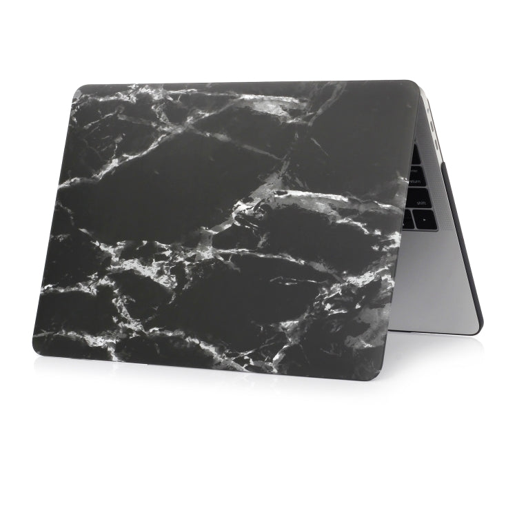 Black White Texture Marble Pattern Laptop Water Decals PC Protective Case for MacBook Pro 15.4 inch A1990 (2018) / A1707