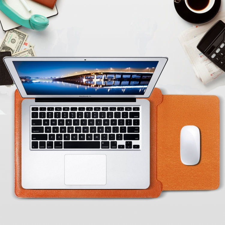4 in 1 Laptop PU Leather Bag + Power Bag + Cable Tie + Mouse Bag for MacBook 13 inch