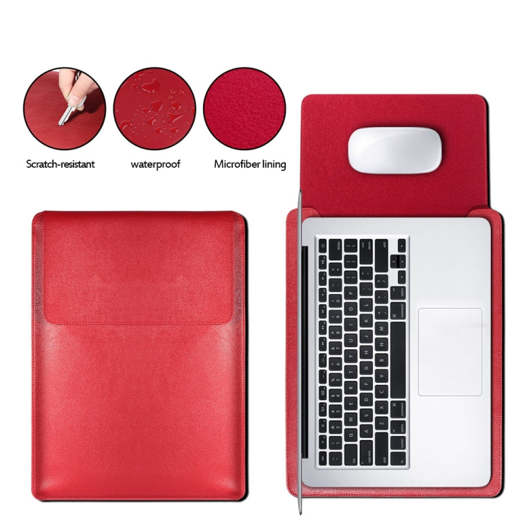 4 in 1 Laptop PU Leather Bag + Power Bag + Cable Tie + Mouse Bag for MacBook 13 inch