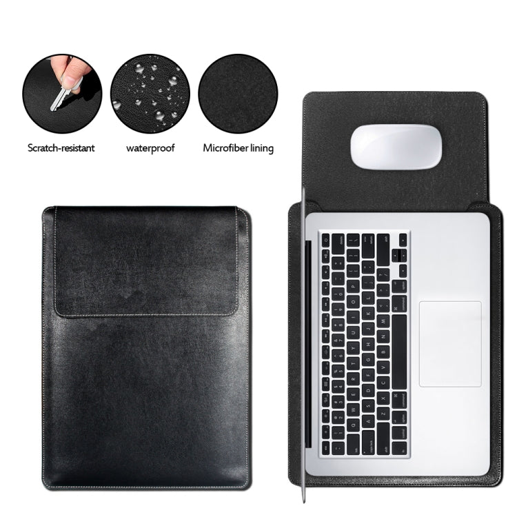 4 in 1 Laptop PU Leather Bag + Power Bag + Cable Tie + Mouse Bag for MacBook 15 inch