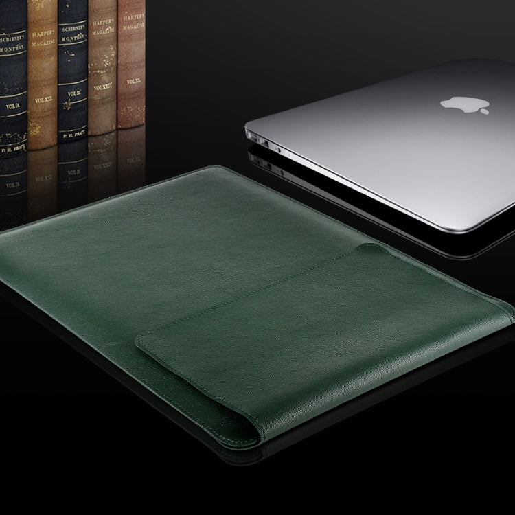 4 in 1 Laptop PU Leather Bag + Power Bag + Cable Tie + Mouse Bag for MacBook 15 inch