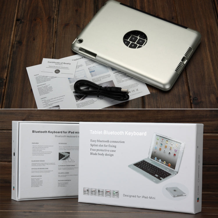 F1 For iPad mini 3 / 2 / 1 Laptop Version Plastic Bluetooth Keyboard Tablet Case