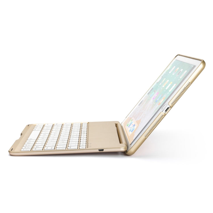 F8AS For iPad Air 2 & Air 1 / Pro 9.7 inch & 2017 iPad & 2018 iPad Laptop Version Colorful Backlit Aluminum Alloy Bluetooth Keyboard Tablet Case