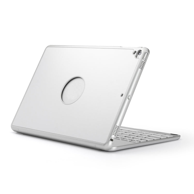 F8AS For iPad Air 2 & Air 1 / Pro 9.7 inch & 2017 iPad & 2018 iPad Laptop Version Colorful Backlit Aluminum Alloy Bluetooth Keyboard Tablet Case