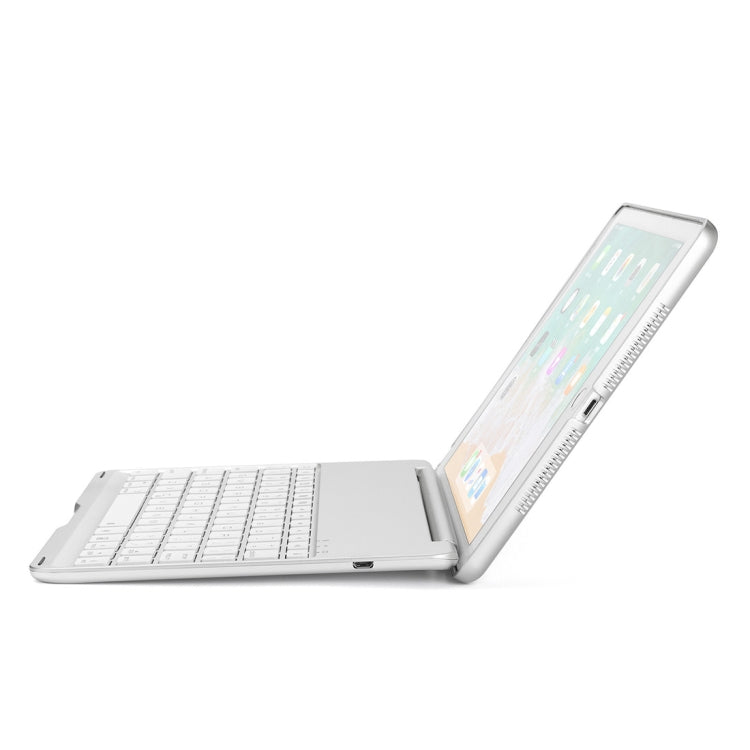 F8AS For iPad Air 2 & Air 1 / Pro 9.7 inch & 2017 iPad & 2018 iPad Laptop Version Colorful Backlit Aluminum Alloy Bluetooth Keyboard Tablet Case