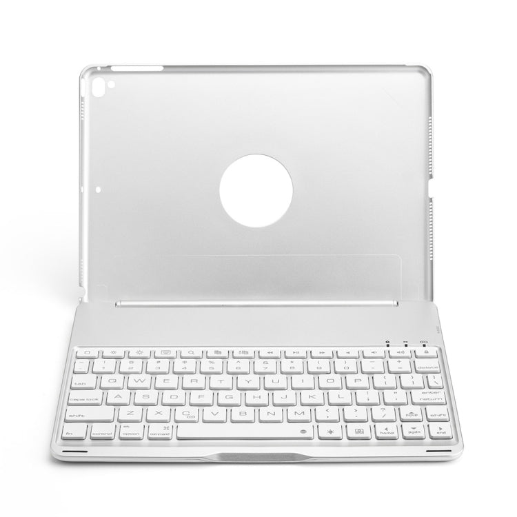 F8AS For iPad Air 2 & Air 1 / Pro 9.7 inch & 2017 iPad & 2018 iPad Laptop Version Colorful Backlit Aluminum Alloy Bluetooth Keyboard Tablet Case