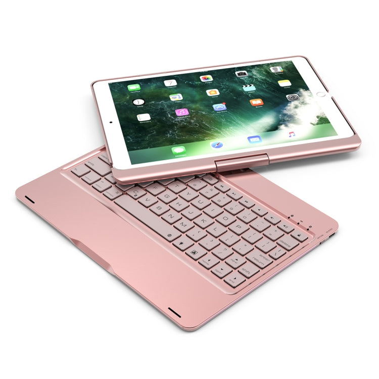 F360 For iPad Pro 10.5 inch & iPad Air 10.5 inch Rotatable Colorful Backlight Laptop Version Aluminum Alloy Bluetooth Keyboard Tablet Case