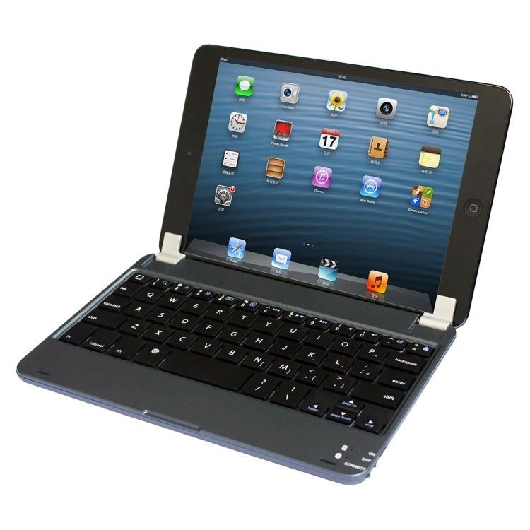 P1302 For iPad mini 3 / 2 / 1 Plug-in Card Slot Plastic Bluetooth Keyboard Tablet Case with Stand Function