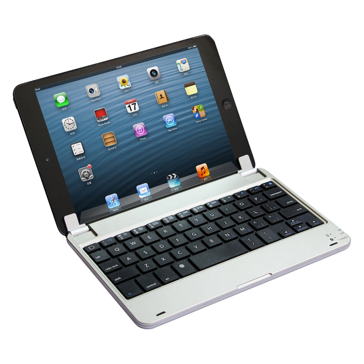 P1302 For iPad mini 3 / 2 / 1 Plug-in Card Slot Plastic Bluetooth Keyboard Tablet Case with Stand Function