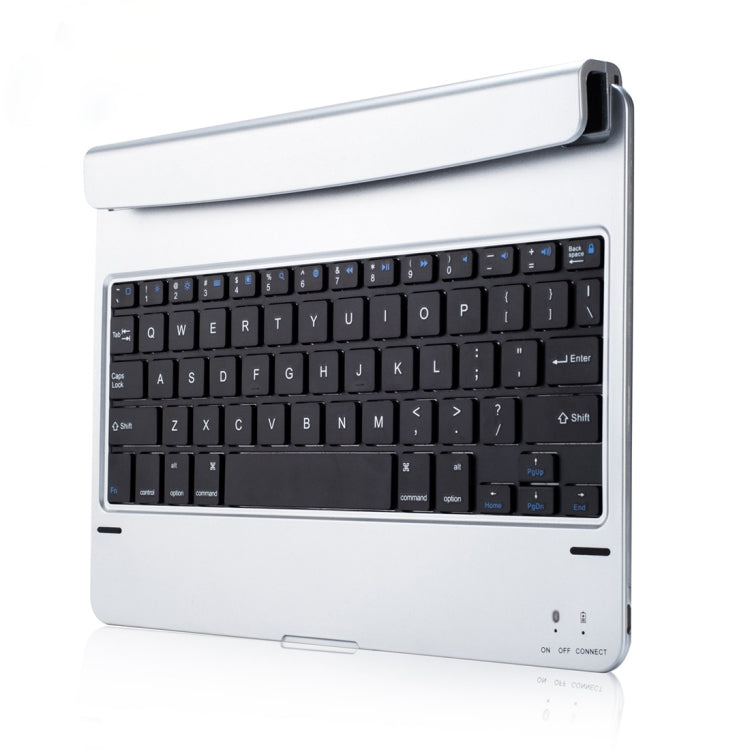 P1305 For iPad Air 2 & Air 1 / Pro 9.7 inch & 2017 iPad & 2018 iPad Plug-in Card Slot Plastic Bluetooth Keyboard Tablet Case with Stand Function (Silver)