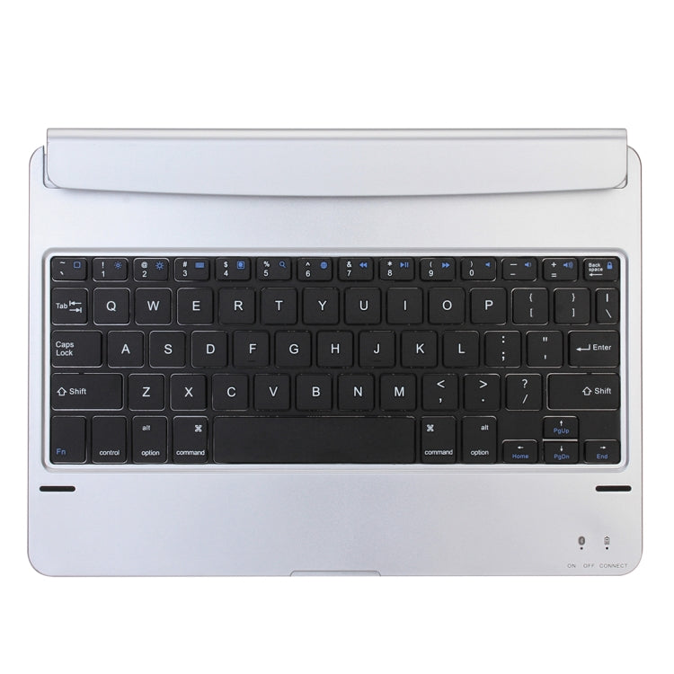 P1305 For iPad Air 2 & Air 1 / Pro 9.7 inch & 2017 iPad & 2018 iPad Plug-in Card Slot Plastic Bluetooth Keyboard Tablet Case with Stand Function (Silver)