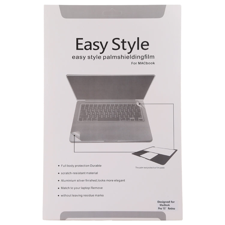 Palm & Trackpad Protector Full Sticker for MacBook Pro 15 Retina (A1398) (Silver)
