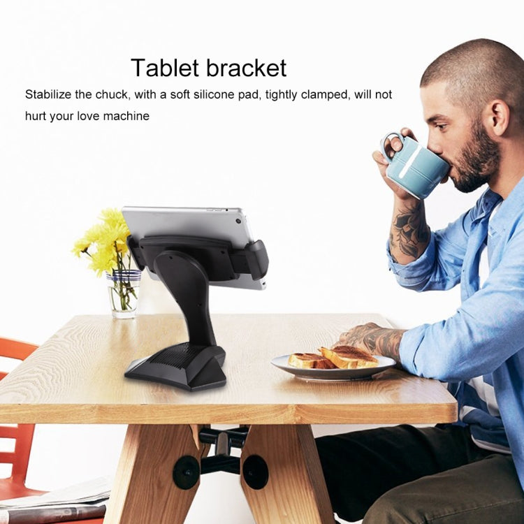 Universal Manual Control Desktop Stand for 7-15 inch Tablets(Black)