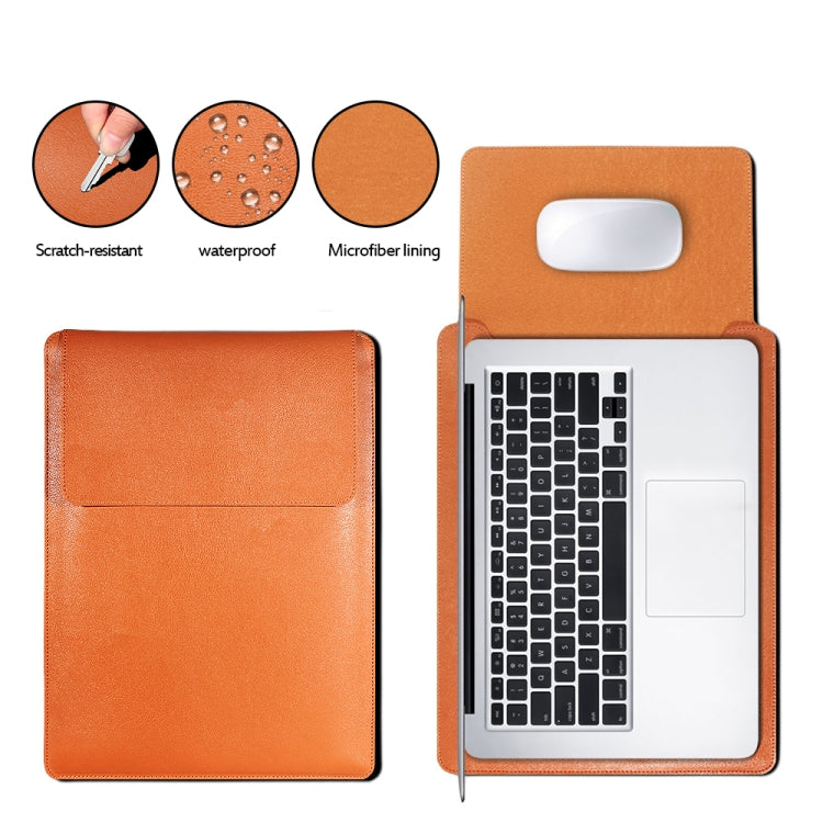 4 in 1 Laptop PU Leather Bag + Power Bag + Cable Tie + Mouse Bag for MacBook 11-12 inch