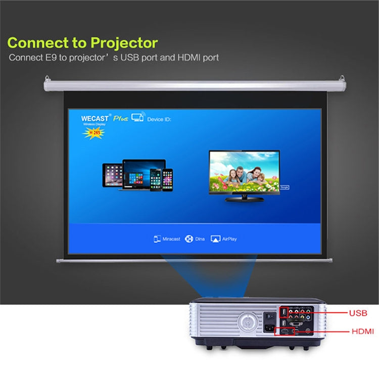 E9 Wireless Display Dongle WiFi Dual Core Cortex A7 Up to 1.5GHz HDMI TV Stick for Windows & Android & iOS & Mac OS