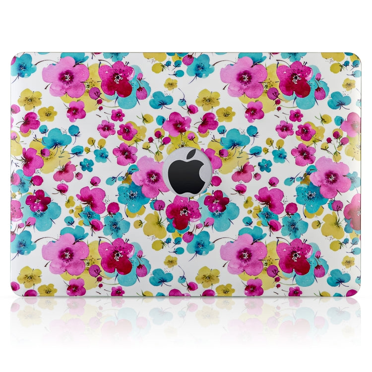 Red and Blue Small Floral IMD Glossy Anti-scratch Case for MacBook 12 inch A1534 (2015 - 2017)