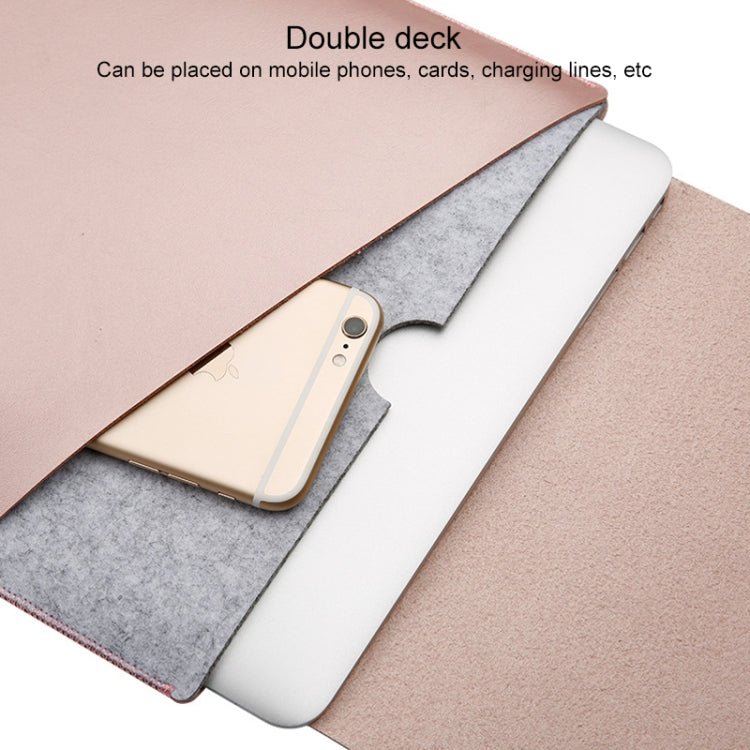 Laptop Microfiber Leather Double Layer Inner Bag for MacBook 13.3 inch
