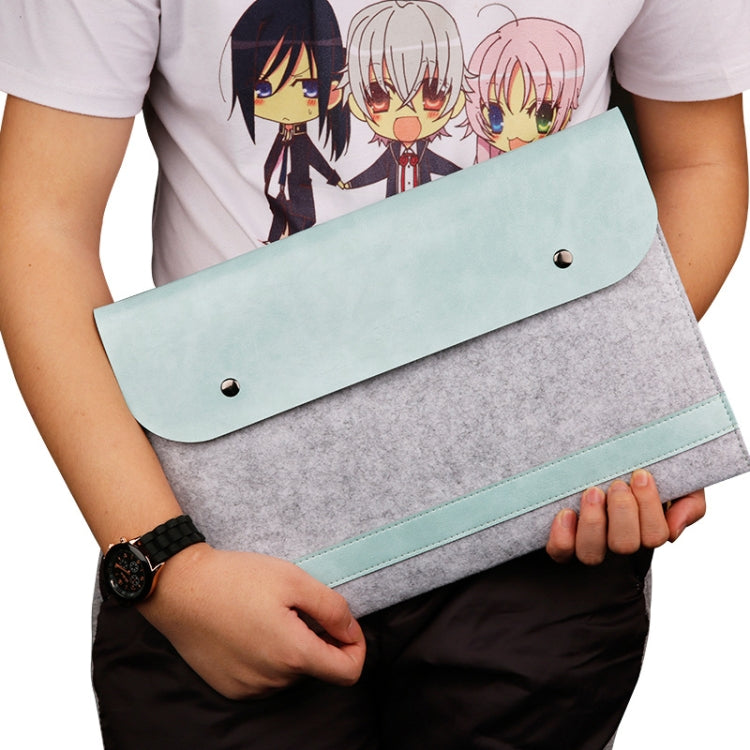 Horizontal Laptop Microfiber Leather Polyester Felt Double Magnetic Buckle Inner Bag for MacBook 11.6 inch