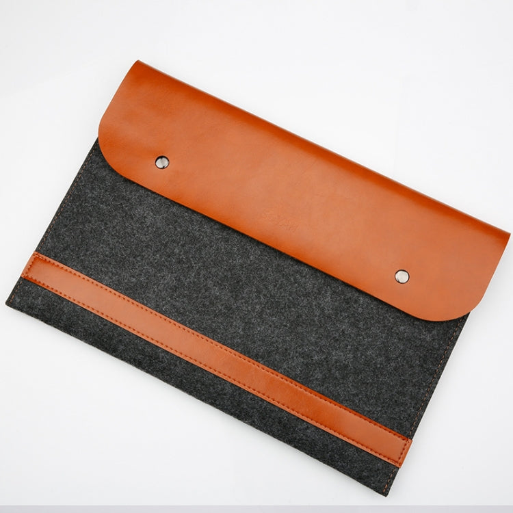 Horizontal Laptop Microfiber Leather Polyester Felt Double Magnetic Buckle Inner Bag for MacBook 12 inch
