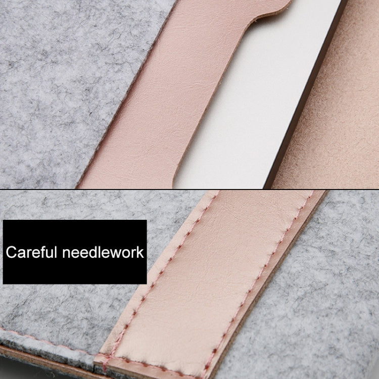 Horizontal Laptop Microfiber Leather Polyester Felt Double Magnetic Buckle Inner Bag for MacBook 12 inch