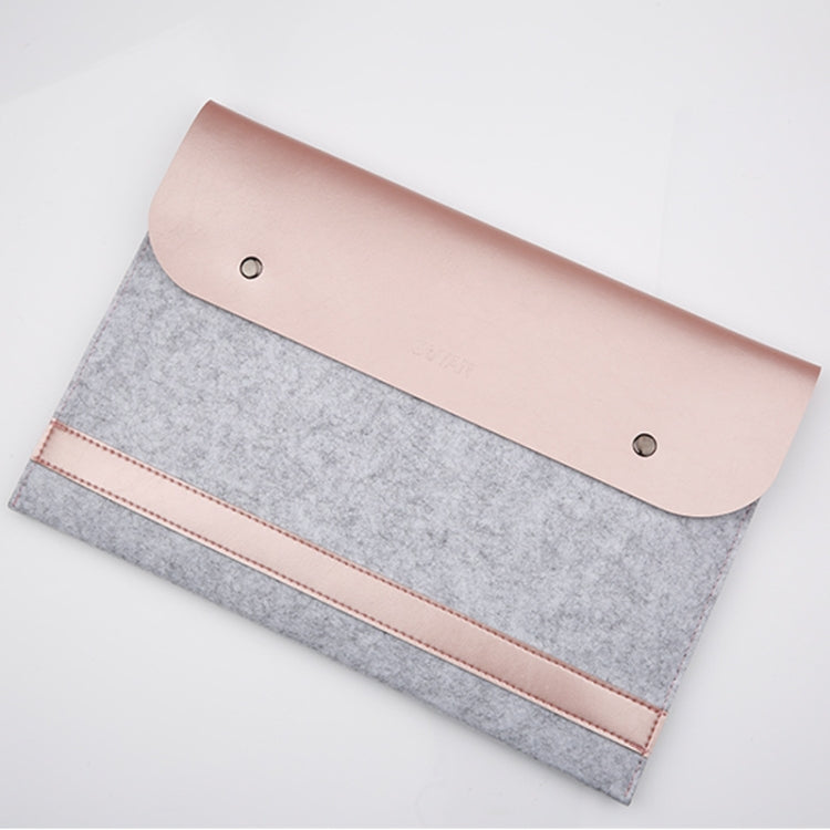 Horizontal Laptop Microfiber Leather Polyester Felt Double Magnetic Buckle Inner Bag for MacBook 13.3 inch