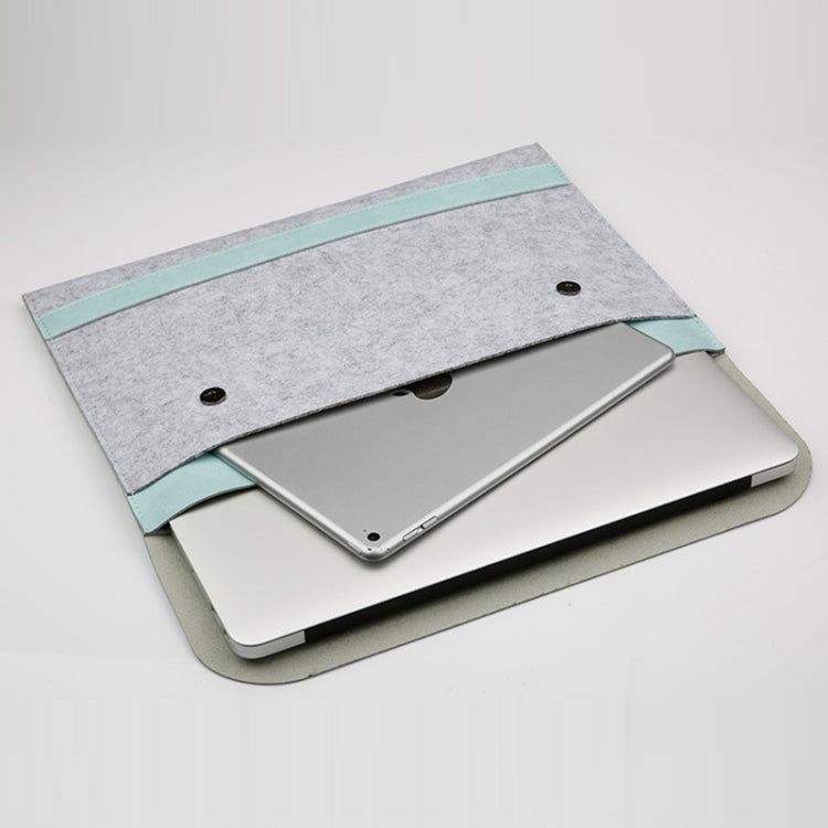 Horizontal Laptop Microfiber Leather Polyester Felt Double Magnetic Buckle Inner Bag for MacBook 15.4 inch