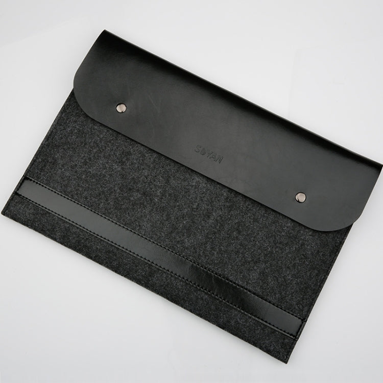 Horizontal Laptop Microfiber Leather Polyester Felt Double Magnetic Buckle Inner Bag for MacBook Pro 13.3 inch A1708 (2016 - 2017) / A1706 (2016 - 2017)