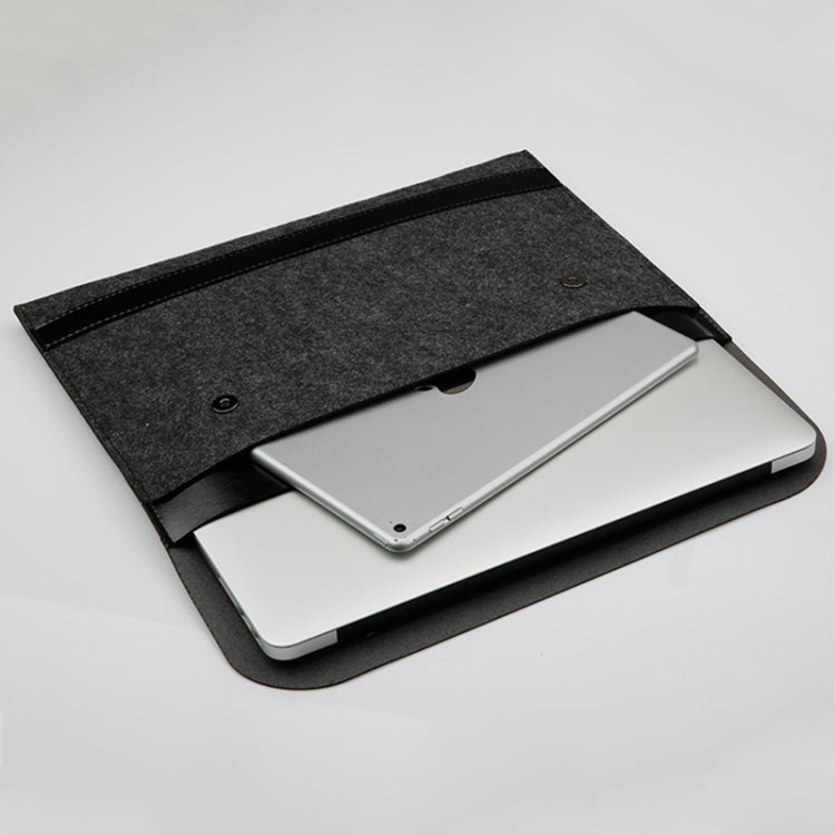 Horizontal Laptop Microfiber Leather Polyester Felt Double Magnetic Buckle Inner Bag for MacBook Pro 13.3 inch A1708 (2016 - 2017) / A1706 (2016 - 2017)