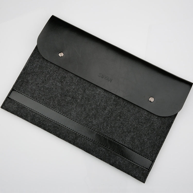 Horizontal Laptop Microfiber Leather Polyester Felt Double Magnetic Buckle Inner Bag for Macbook Air Retina 13.3 inch (2018)