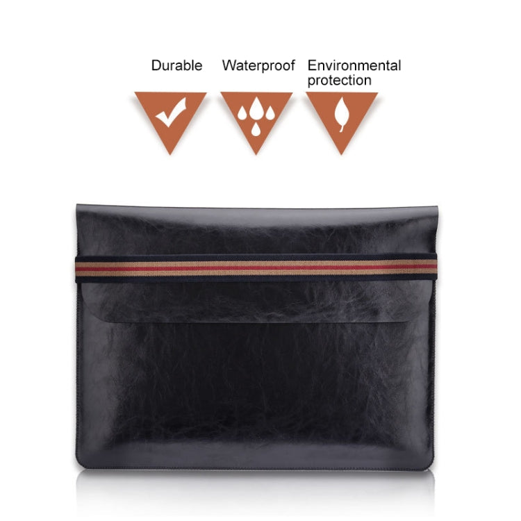 Horizontal Elastic Band Laptop Microfiber Leather Inner Bag for MacBook Pro 13.3 inch