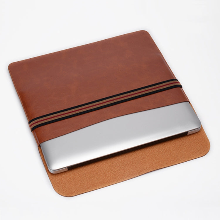 Horizontal Elastic Band Laptop Microfiber Leather Inner Bag for MacBook Pro 13.3 inch