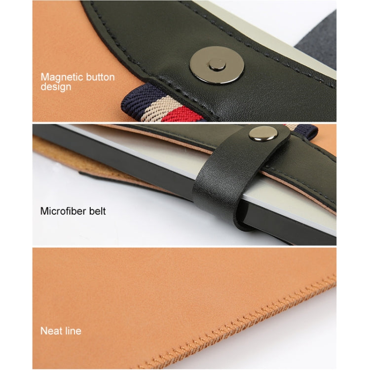 Horizontal Magnetic Buckle Laptop Microfiber Leather Inner Bag for MacBook Air 13.3 inch