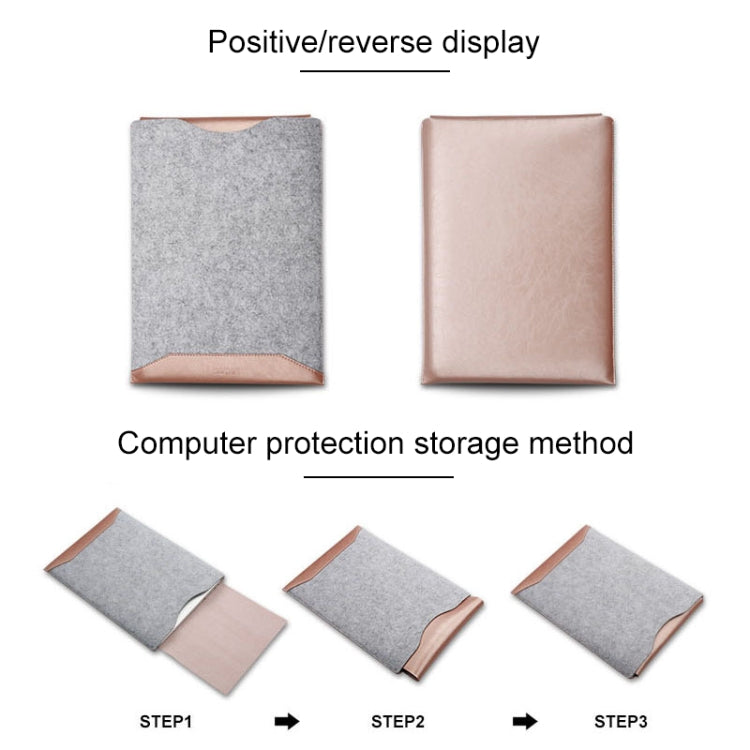 Laptop Crazy Horse Texture Fur Felt Inner Bag for MacBook 11.6 inch