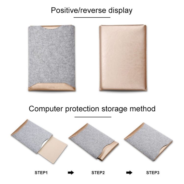 Laptop Crazy Horse Texture Fur Felt Inner Bag for MacBook 12 inch