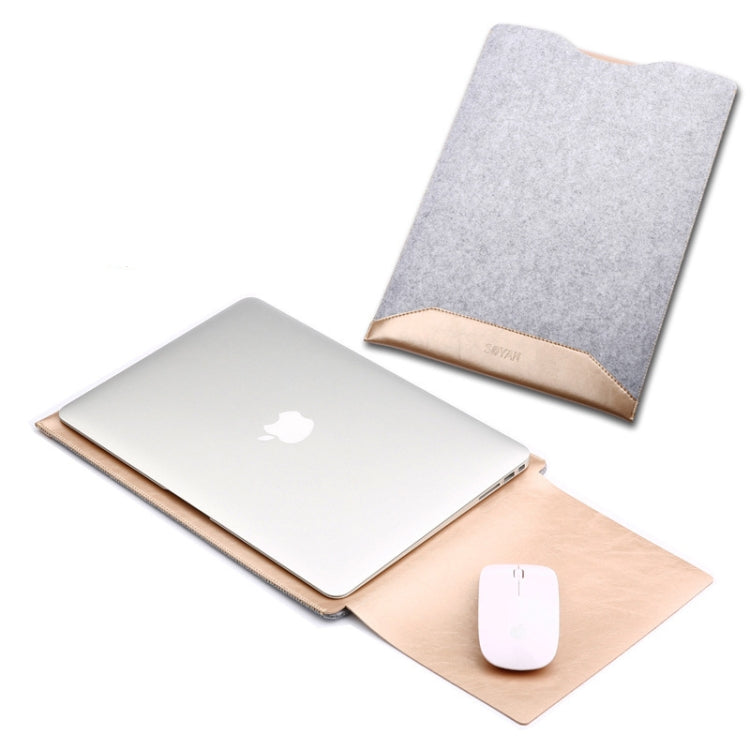 Laptop Crazy Horse Texture Fur Felt Inner Bag for MacBook 15.4 inch