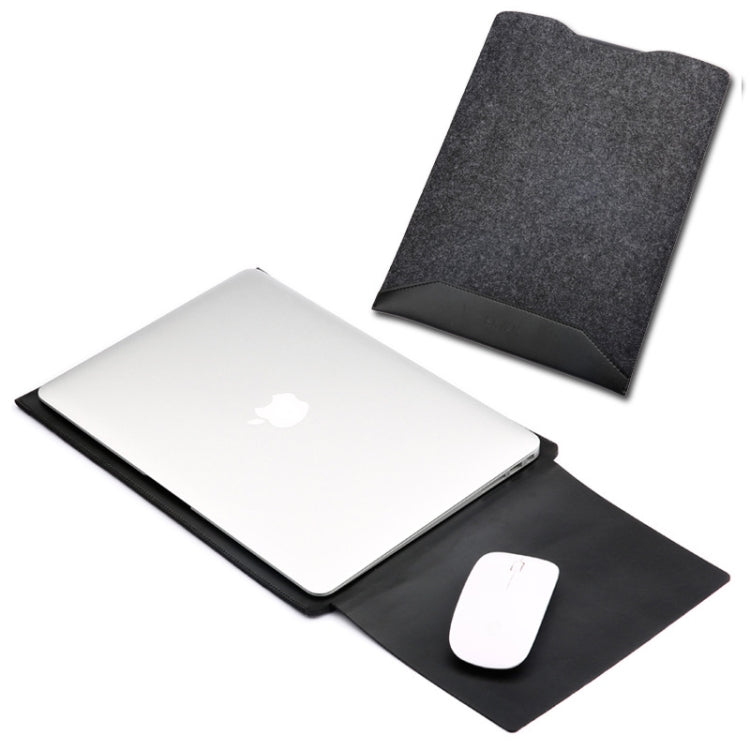 Laptop Crazy Horse Texture Fur Felt Inner Bag for MacBook 15.4 inch (2016 - 2017)