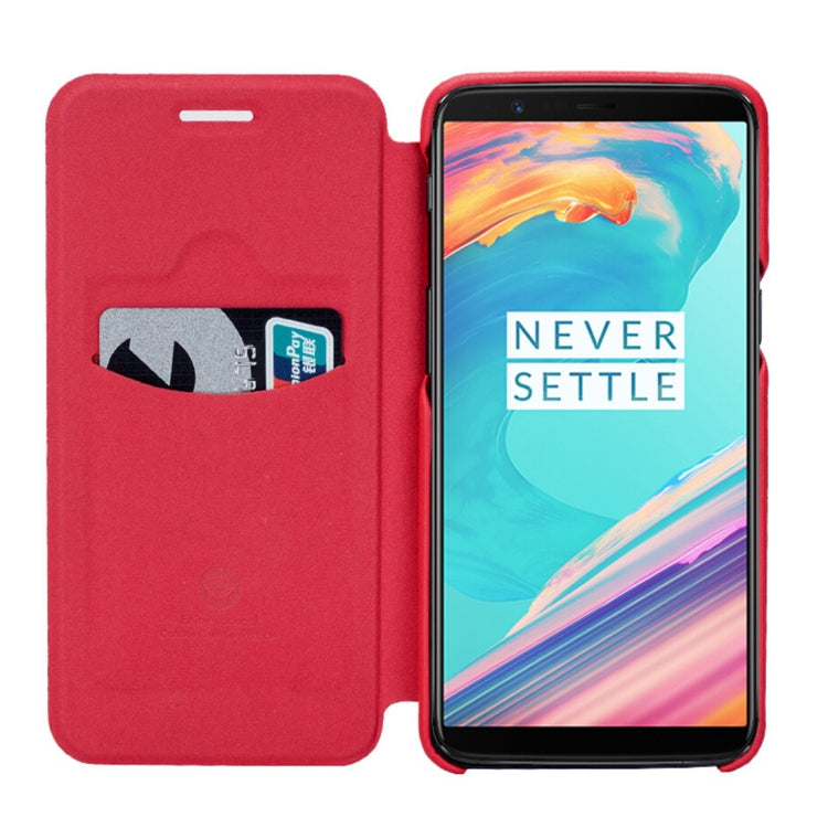 Lenuo Ledream Flip Series for OnePlus 5T PU + PC Horizontal Flip Leather Case with Card Slots