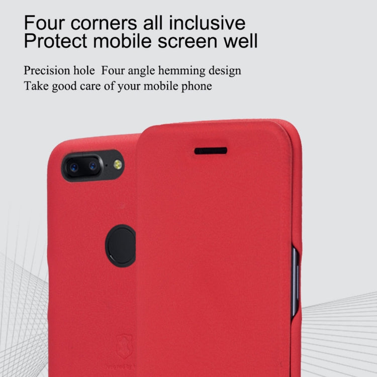 Lenuo Ledream Flip Series for OnePlus 5T PU + PC Horizontal Flip Leather Case with Card Slots