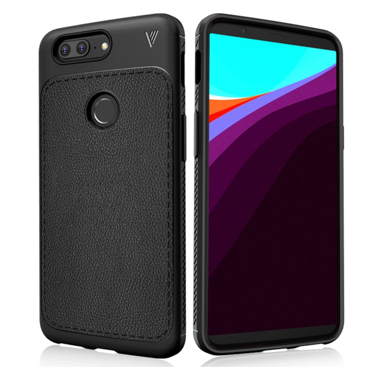 Lenuo Leshen Series for OnePlus 5T TPU Litchi Texture Dropproof Protective Back Cover Case