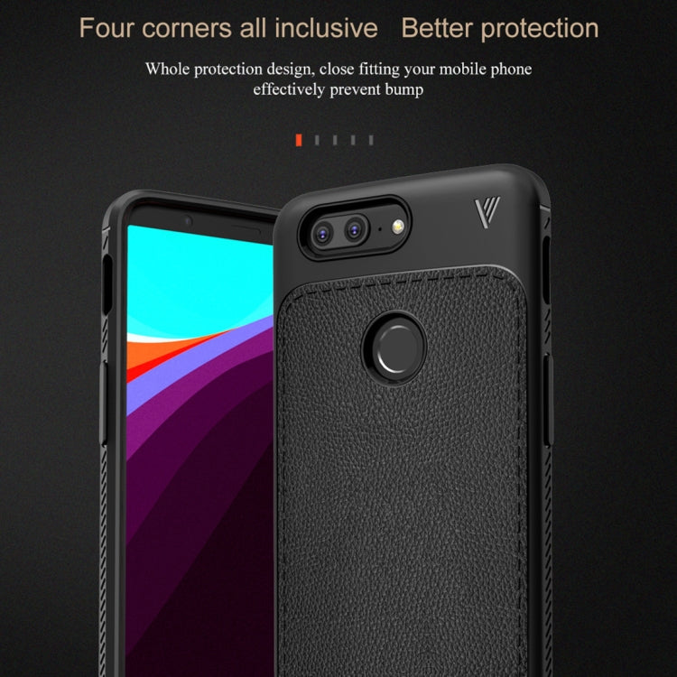 Lenuo Leshen Series for OnePlus 5T TPU Litchi Texture Dropproof Protective Back Cover Case