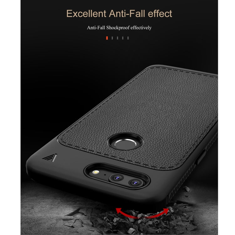 Lenuo Leshen Series for OnePlus 5T TPU Litchi Texture Dropproof Protective Back Cover Case