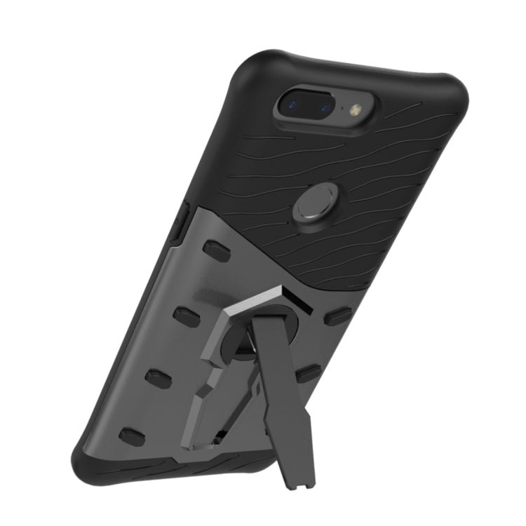 For OnePlus  5T PC + TPU Dropproof Sniper Hybrid Protective Back Cover Case with 360 Degree Rotation Holder